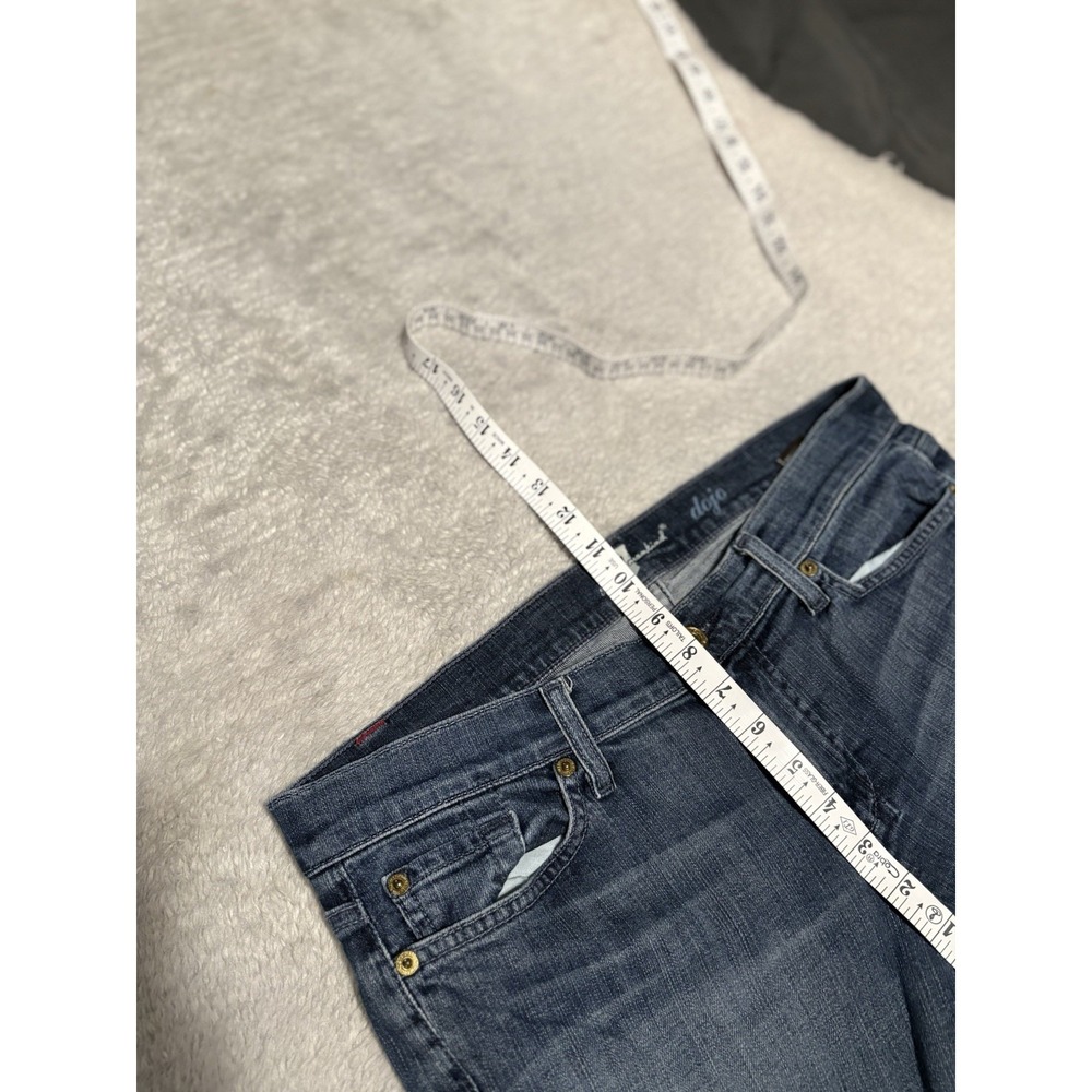 7 For All Mankind Dojo Flared Jeans Womens 30x30 Blue Denim Rise Boho Y2K - Picture 6 of 9